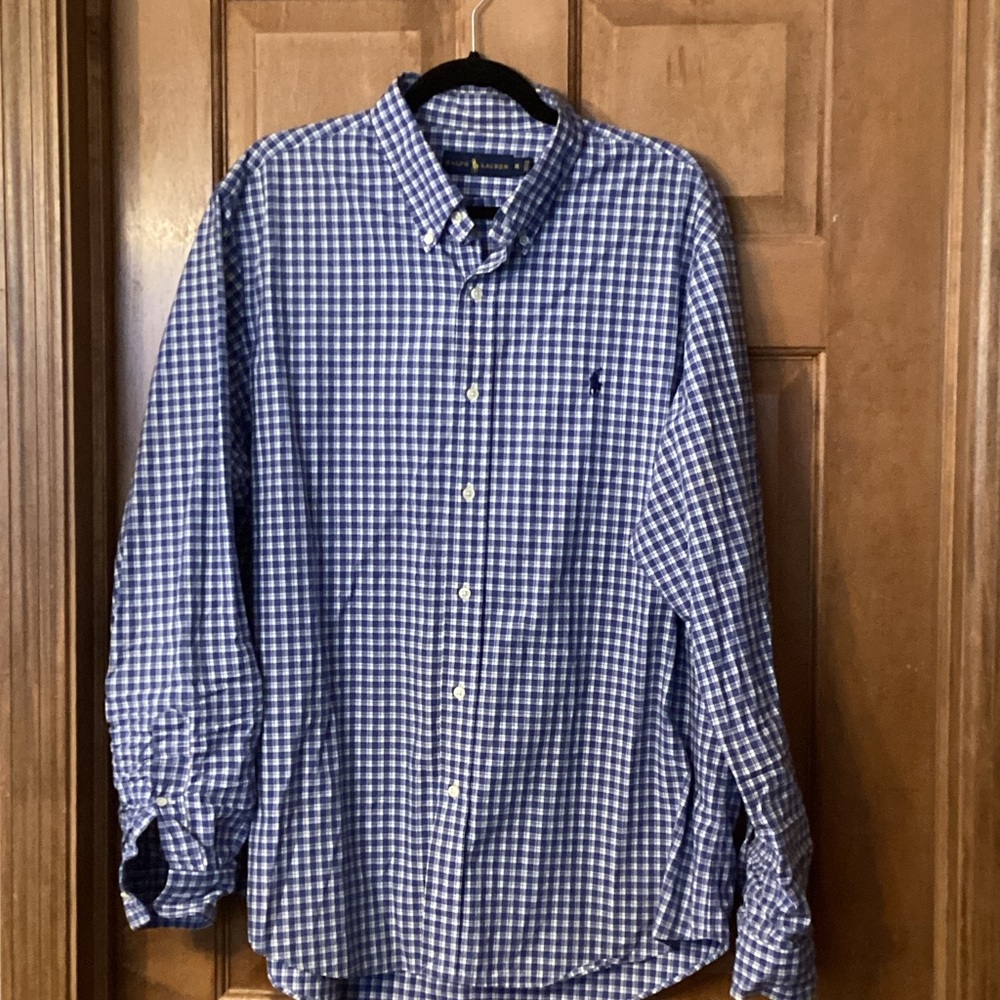 Polo Ralph Lauren Navy Checkered Button Down Shirt